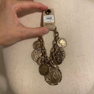 Anthropologie gold coin bracelet (brand new with tag)